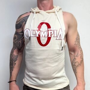 Men's Sleeveless Hoodie Beige