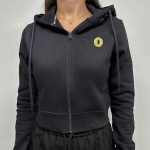 Zip Up Crop Hoodie Women’s Olympia Black