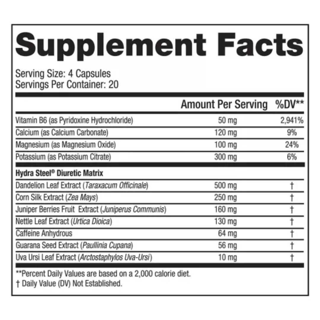 Steelfit Hydra Steel® Advanced Diuretic Formula (80 Capsules) – Bild 2