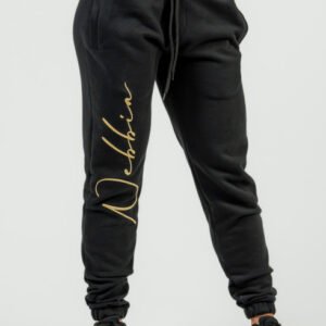 NEBBIA Women's High-Waist Joggers INTENSE Signature Black Gold 846