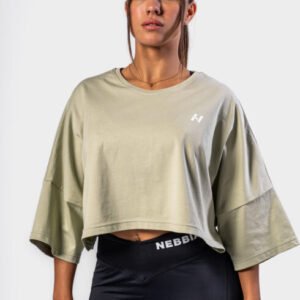 Oversized Crop-T-Shirt JUST FLOW Light Green 431
